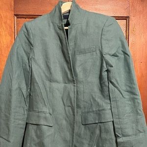 Sage green lined linen blazer